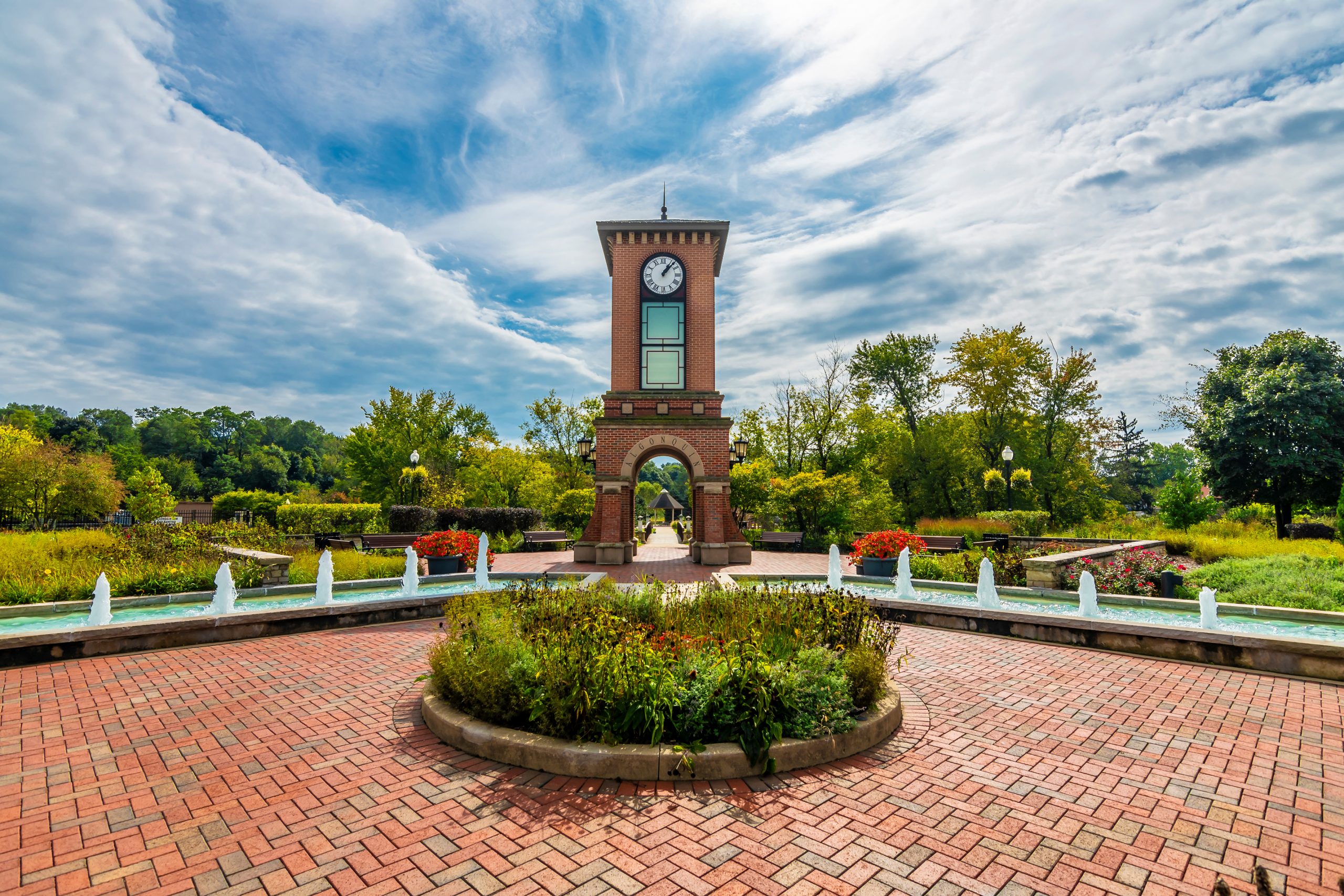 Clock Tower view in Algonquin Town of Illinois